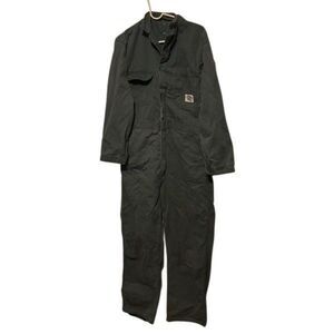 Blue Top Vintage Green Zip Up Harringbone Coveralls